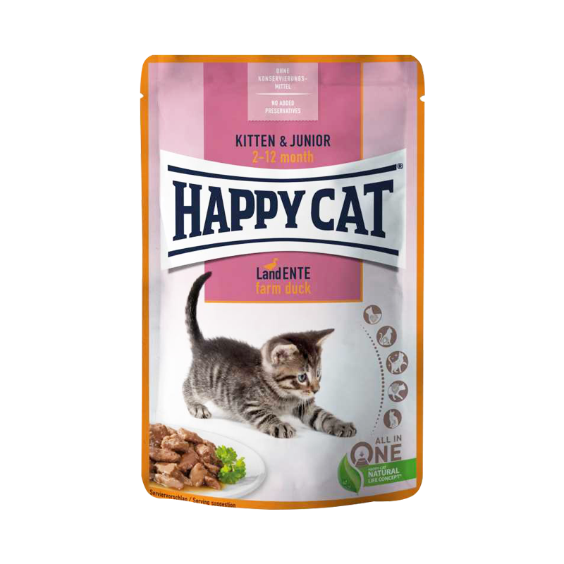 پوچ بچه گربه با طعم اردک happy cat